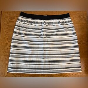 LOFT Black and White Striped Mini Skirt